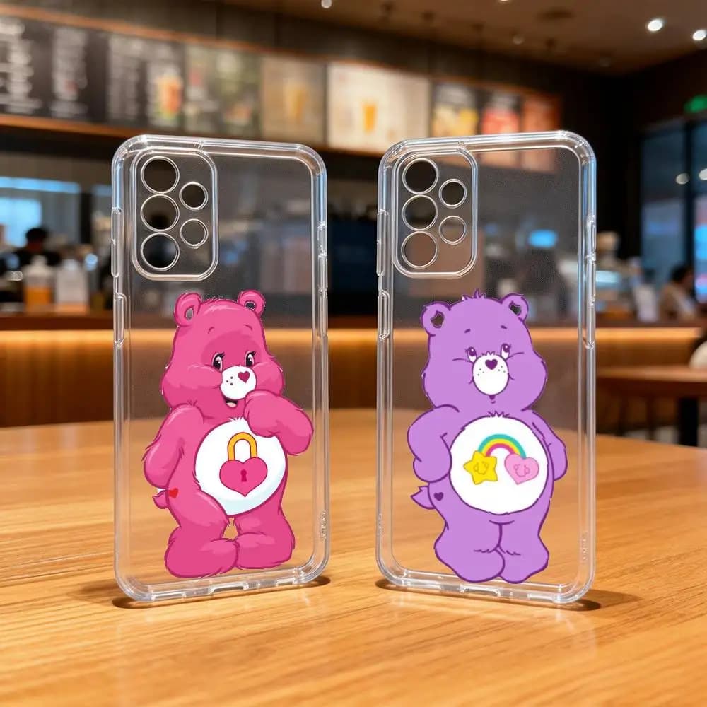 Classic Cute C-Care B-Bears Phone Case Transparent Silicone Soft For Samsung S25,S24,S21,S22,S23,S30,Ultra,S20,Plus,Fe