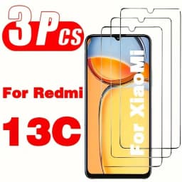 3Pcs Tempered Glass For Xiaomi Redmi 13C Screen Protector for Redmi 13C Tempered Glass Film