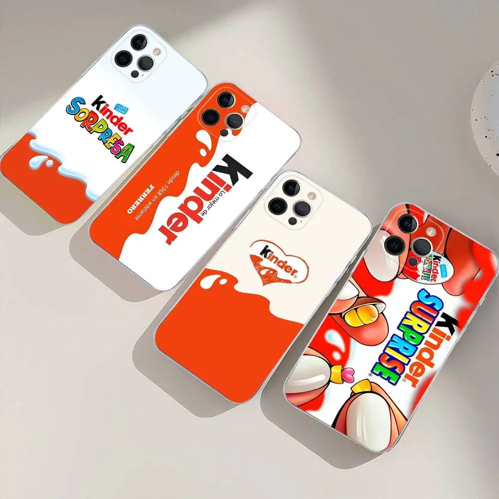 Cute Kinder Surprise Eggs Logo TPU Silicone Case For IPhone 11 12 13 14 15 16 17 Pro Max Shockproof Clear Back Cover