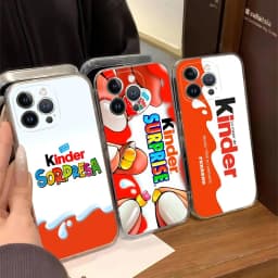 Cute Kinder Surprise Eggs Logo TPU Silicone Case For IPhone 11 12 13 14 15 16 17 Pro Max Shockproof Clear Back Cover