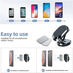 Magnetic Car Mobile Phone Holder Foldable Phone Bracket Magnet Cell Phone Stand GPS Navigation Support For iPhone Xiaomi Huawei