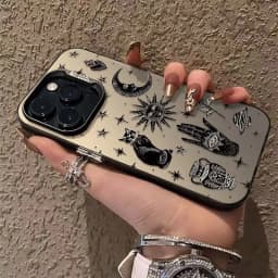 Sun Moon Cat Luxury Phone Case for iPhone 17 Air 16 15 14 11 Pro Max Plus Xs 8 7 Shockproof Cover Coque Accessories