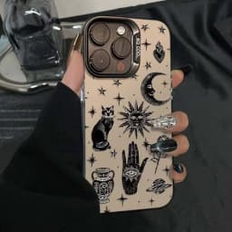 Sun Moon Cat Luxury Phone Case for iPhone 17 Air 16 15 14 11 Pro Max Plus Xs 8 7 Shockproof Cover Coque Accessories