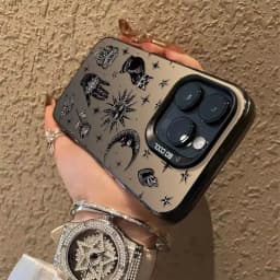 Sun Moon Cat Luxury Phone Case for iPhone 17 Air 16 15 14 11 Pro Max Plus Xs 8 7 Shockproof Cover Coque Accessories