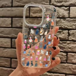 Cute Collage Cartoon Cat Phone Case For iPhone 17 16 15 14 13 12 11 Pro Max Air 15 Plus XS X XR Transparent Silicone Soft Cover