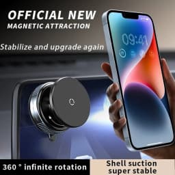Magnetic Phone Holder Foldable Design 360° Adjustable Vacuum Car Mount For Cell Phone For iphone Live Streaming