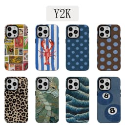 Luxury Y2K Polka Dots Phone Case for iPhone 17 16e 16 15 14 13 12 11 X XS XR XSMAX 7 8 Air Pro Max Plus Luxury Double-layer