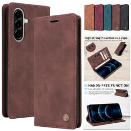 Retro Matte Luxury Flip Wallet Case For Samsung Galaxy Quantum 5 6 4 M05 F05 A556S A566S Stand Solid Colors Leather Phone Cover