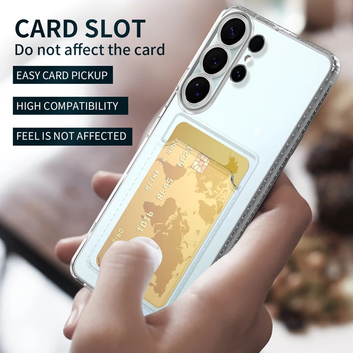 Soft Clear Card Pocket Bag Case for Samsung Galaxy S26 FE S25 Ultra S24 Plus S23 S22 Plus A57 A17 5G A56 A36 A16 A55 A35 A15