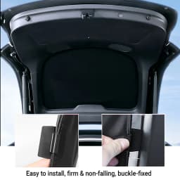 Tailgate Glass Sunshade for Tesla Model Y Juniper / Model 3 Highland, Foldable Rear Window Sun Shade, Privacy Sun Baffle for Trunk, Gray & Black Available