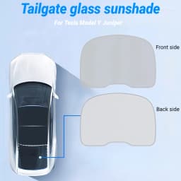 Tailgate Glass Sunshade for Tesla Model Y Juniper / Model 3 Highland, Foldable Rear Window Sun Shade, Privacy Sun Baffle for Trunk, Gray & Black Available