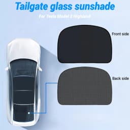 Tailgate Glass Sunshade for Tesla Model Y Juniper / Model 3 Highland, Foldable Rear Window Sun Shade, Privacy Sun Baffle for Trunk, Gray & Black Available