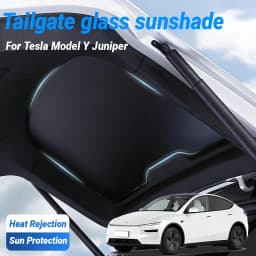 Tailgate Glass Sunshade for Tesla Model Y Juniper / Model 3 Highland, Foldable Rear Window Sun Shade, Privacy Sun Baffle for Trunk, Gray & Black Available