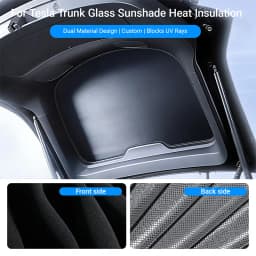 Tailgate Glass Sunshade for Tesla Model Y Juniper / Model 3 Highland, Foldable Rear Window Sun Shade, Privacy Sun Baffle for Trunk, Gray & Black Available