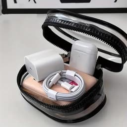 Portable Cable Organizer Bag Transparent Travel Cable Charger Case Accessories Storage for Home Office Travel Bag Pendant 1/2Pcs