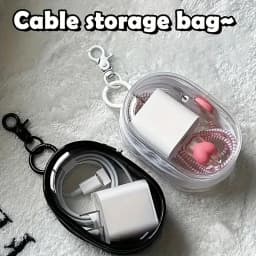 Portable Cable Organizer Bag Transparent Travel Cable Charger Case Accessories Storage for Home Office Travel Bag Pendant 1/2Pcs