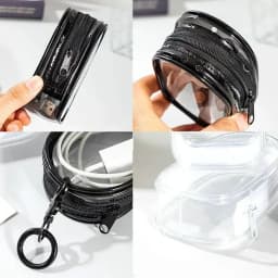 Portable Cable Organizer Bag Transparent Travel Cable Charger Case Accessories Storage for Home Office Travel Bag Pendant 1/2Pcs