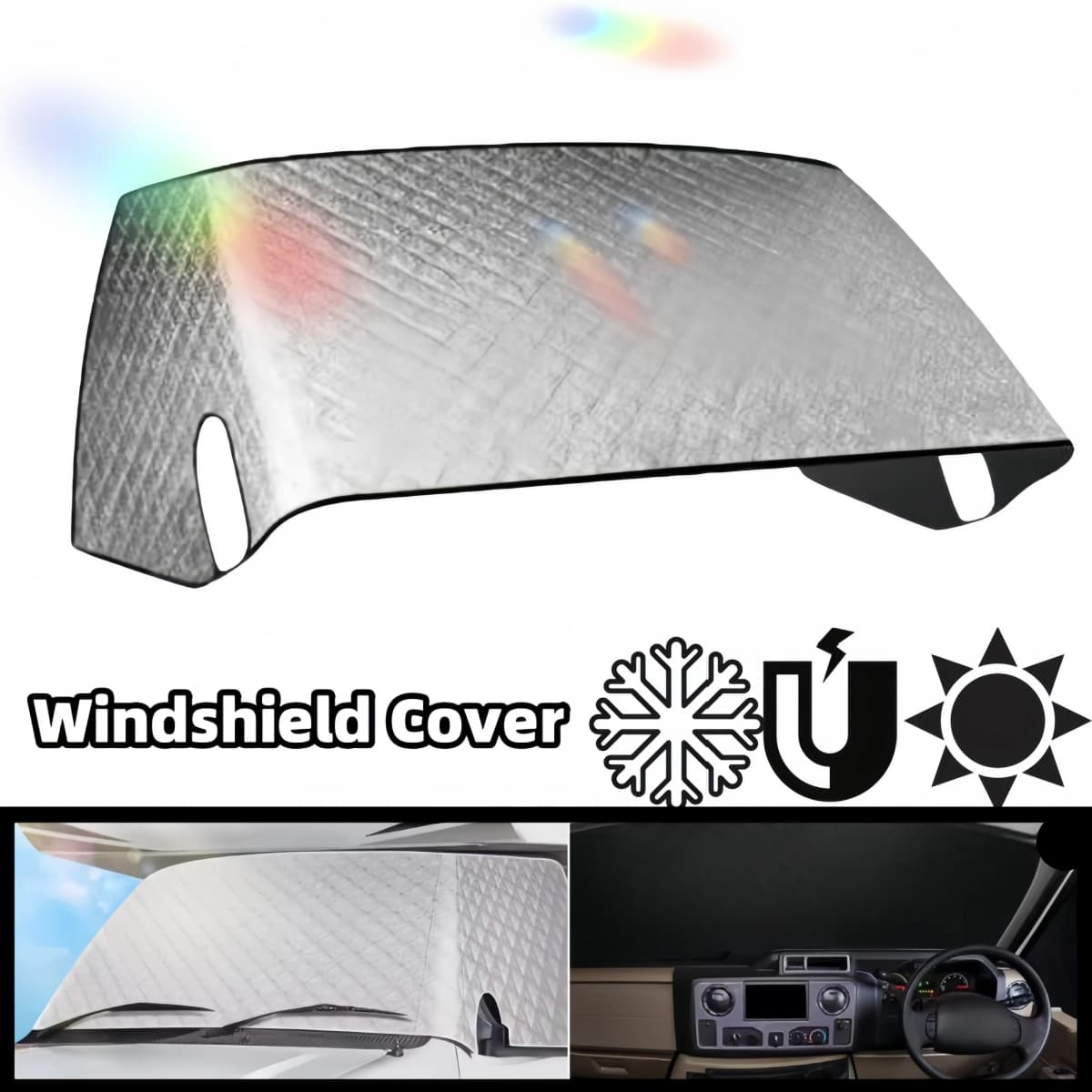Car Windshield Cover Magnetic UV Protection Sunshade Frost Snow Dust Rain Guard for SUV Truck RV Auto Universal Fit All-season