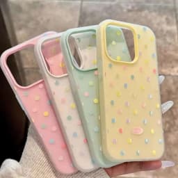 Cute Colorful polka dots Silicone Matte Candy Color 2 in 1 Phone Case for iPhone 17 Air 16e 16 15 14 13 Plus 12 11 Pro X XR Max