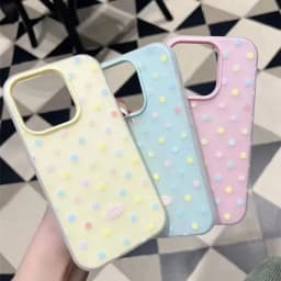 Cute Colorful polka dots Silicone Matte Candy Color 2 in 1 Phone Case for iPhone 17 Air 16e 16 15 14 13 Plus 12 11 Pro X XR Max