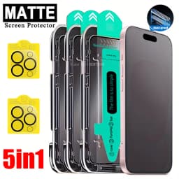 5in1 Matte Screen Protector Anti-Fingerprint +Camera Lens Suitable for iPhone 16 Pro Max/16 Pro/16 Plus/16/16e/17Air/17Pro Max