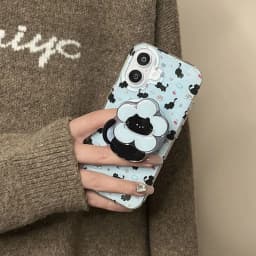 Korean INS Cute Cartoon Scarf Kitten For Magsafe Griptok Holder Phone Finger Ring Stand Support For iPhone 17 16 Samsung Bracket