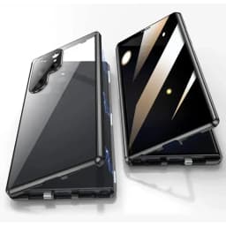 360° Protection Anti Peeping Metal Magnetic Double Sided Glass Snap Lock Case For Samsung Galaxy S26 S25 S24 S23 S22 Ultra Plus