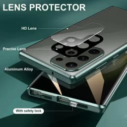 360° Protection Anti Peeping Metal Magnetic Double Sided Glass Snap Lock Case For Samsung Galaxy S26 S25 S24 S23 S22 Ultra Plus