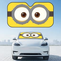 Cartoon Yellow Eye Sun Visor Foldable Aluminum Foil Car Windshield Sun Shade - UV Protection & Heat Insulation Visor