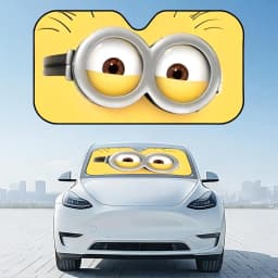 Cartoon Yellow Eye Sun Visor Foldable Aluminum Foil Car Windshield Sun Shade - UV Protection & Heat Insulation Visor