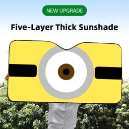 Cartoon Yellow Eye Sun Visor Foldable Aluminum Foil Car Windshield Sun Shade - UV Protection & Heat Insulation Visor