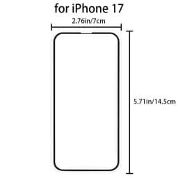 For IPhone17/17Pro/17e/17Air/17Pro Max Black Edge Tempered Glass HD Anti-Scratch Bubble-Free Easy Install Screen Protector 1Pack