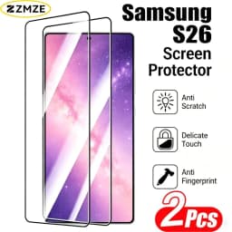 2Pcs Full Cover Screen Protectors for Samsung Galaxy S26 S25 S24 S23 Ultra Tempered Glass for Samsung S22 S21 Plus S25 S26 Edge