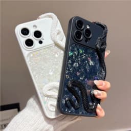 3D Snake Shaped Fashionable Phone Case for iPhone 17 17Pro 17Air 16 15 14 13 Pro Max Unique Snake Shaped Design Back Cover