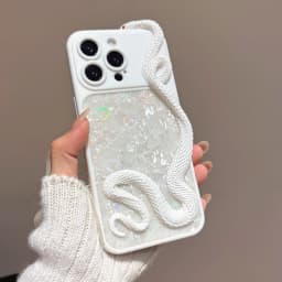 3D Snake Shaped Fashionable Phone Case for iPhone 17 17Pro 17Air 16 15 14 13 Pro Max Unique Snake Shaped Design Back Cover