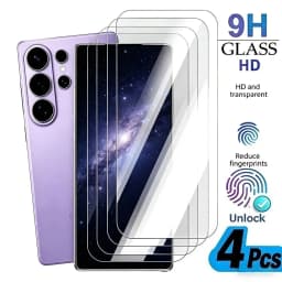 4Pcs Ultra Clear Tempered Glass for Samsung Galaxy S26/S25/S24/Ultra/S23/S22/S21/Plus/S25/S24/FE/Anti-ScratchScreen Protectors