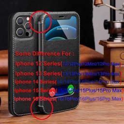 Genuine Leather Case For Iphone 11 12 13 14 15 16 Pro XS Max Case Window View Cover For Iphone XR 14 15 16 Plus Protector