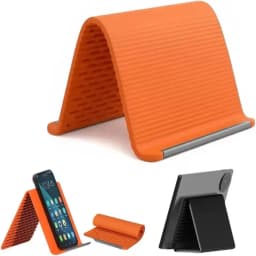 Portable Foldable Silicone Phone Holder, Universal Flexible Silicone Aluminum Phone Holder Stand, Premium Ergonomic Adjustable A