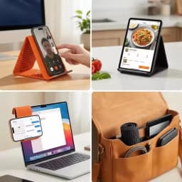 Portable Foldable Silicone Phone Holder, Universal Flexible Silicone Aluminum Phone Holder Stand, Premium Ergonomic Adjustable A