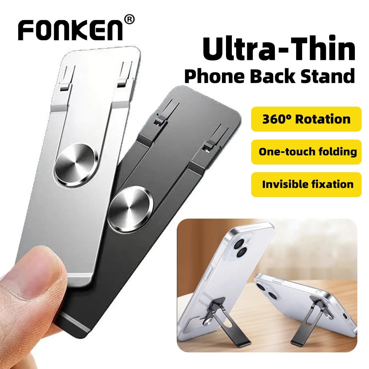 Ultra Thin Foldable Mobile Phone Holder Bracket Metal Alloy Desktop Cell Phone Stands Universal Phone Support Kickstand Rack