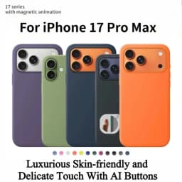 Original 1:1 Liquid Silicone Magnetic Case for IPhone17 Pro Max 17Pro 17 AI Button Animation for Magsafe Wireless Charge Cover