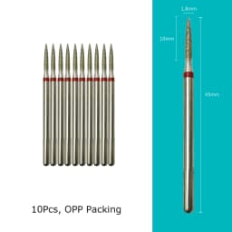 HYTOOS Fine Grit Diamond Nail Drill Bits 10pcs/Set Russian Cuticle Burr Manicure Drills Nails Accessories Tool