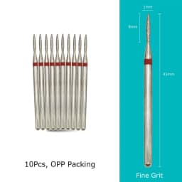 HYTOOS Fine Grit Diamond Nail Drill Bits 10pcs/Set Russian Cuticle Burr Manicure Drills Nails Accessories Tool