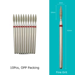 HYTOOS Fine Grit Diamond Nail Drill Bits 10pcs/Set Russian Cuticle Burr Manicure Drills Nails Accessories Tool