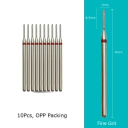 HYTOOS Fine Grit Diamond Nail Drill Bits 10pcs/Set Russian Cuticle Burr Manicure Drills Nails Accessories Tool