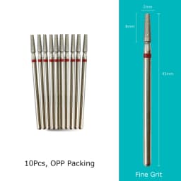 HYTOOS Fine Grit Diamond Nail Drill Bits 10pcs/Set Russian Cuticle Burr Manicure Drills Nails Accessories Tool
