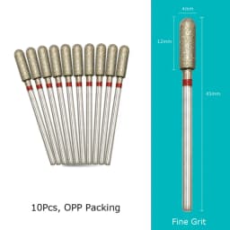 HYTOOS Fine Grit Diamond Nail Drill Bits 10pcs/Set Russian Cuticle Burr Manicure Drills Nails Accessories Tool