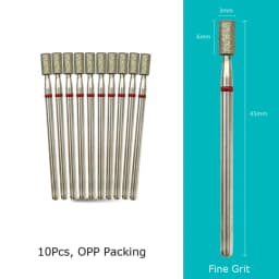 HYTOOS Fine Grit Diamond Nail Drill Bits 10pcs/Set Russian Cuticle Burr Manicure Drills Nails Accessories Tool