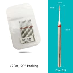HYTOOS Fine Grit Diamond Nail Drill Bits 10pcs/Set Russian Cuticle Burr Manicure Drills Nails Accessories Tool