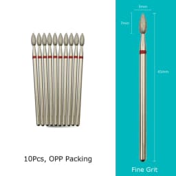 HYTOOS Fine Grit Diamond Nail Drill Bits 10pcs/Set Russian Cuticle Burr Manicure Drills Nails Accessories Tool